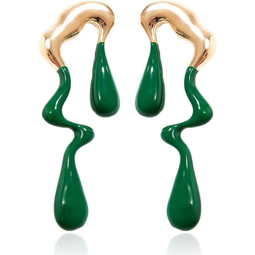 Teardrop Earrings Large Irregular Geometric Gold Plated Studs Waterdrop Jewelry